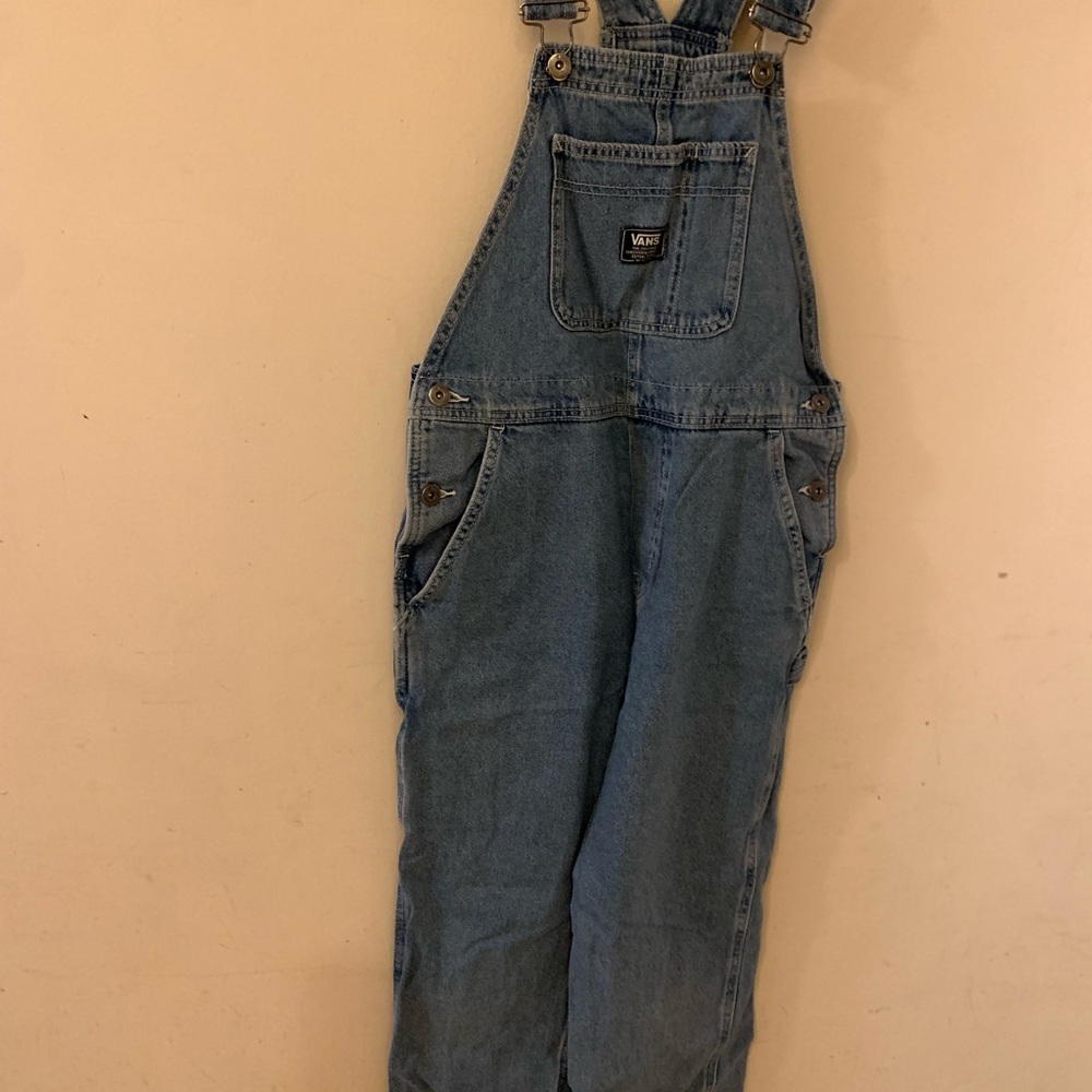 Vans Light Blue Denim Overalls with Black Label
